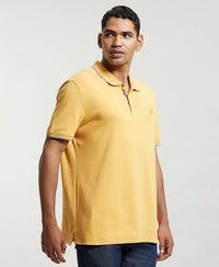 Super Combed Cotton Rich Solid Half Sleeve Polo T-Shirt - Burnt Gold-2