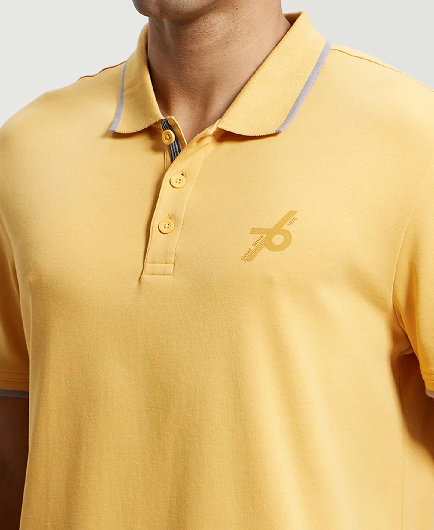Super Combed Cotton Rich Solid Half Sleeve Polo T-Shirt - Burnt Gold-7
