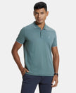 Super Combed Cotton Rich Solid Half Sleeve Polo T-Shirt - Balsam Green-1