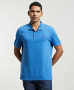 Super Combed Cotton Rich Solid Half Sleeve Polo T-Shirt - Bright Cobalt-1