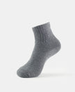 Compact Cotton Terry Ankle Length Socks With StayFresh Treatment - Charcoal Melange-1