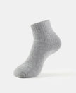 Compact Cotton Terry Ankle Length Socks With StayFresh Treatment - Mid Grey Melange-1