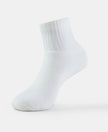 Compact Cotton Terry Ankle Length Socks With StayFresh Treatment - White-1