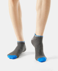 Compact Cotton Low Show Socks With StayFresh Treatment - Charcoal Melange-6