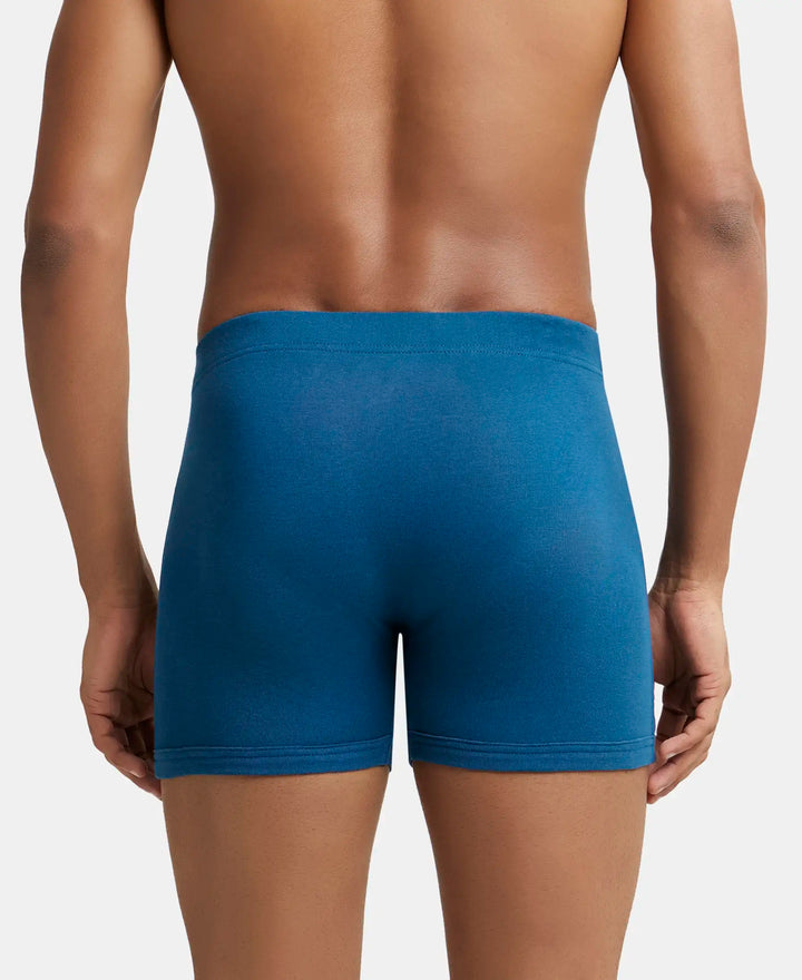 Super Combed Cotton Rib Solid Boxer Brief with Ultrasoft and Durable Waistband - Seaport Teal-3