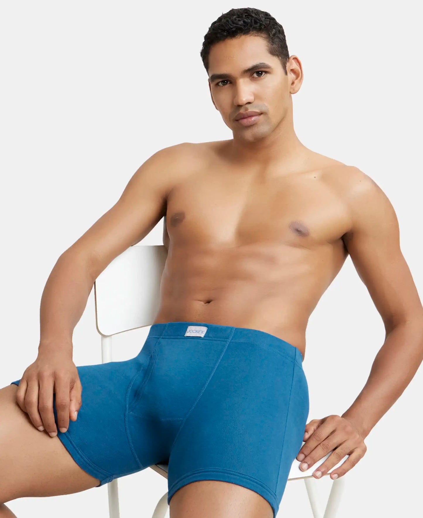 Super Combed Cotton Rib Solid Boxer Brief with Ultrasoft and Durable Waistband - Seaport Teal-5