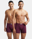 Super Combed Cotton Rib Solid Boxer Brief with Ultrasoft and Durable Waistband - Wine Tasting (Pack of 2)-1