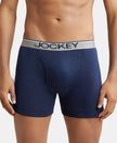 Super Combed Cotton Rib Solid Boxer Brief with Ultrasoft and Durable Waistband - Deep Navy-1