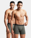 Super Combed Cotton Rib Solid Boxer Brief with Ultrasoft and Durable Waistband - Deep Olive-1