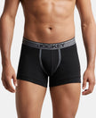 Super Combed Cotton Rib Solid Trunk with Ultrasoft Waistband - Black-1