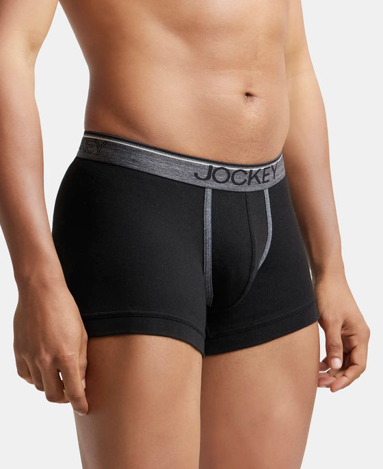 Super Combed Cotton Rib Solid Trunk with Ultrasoft Waistband - Black-2