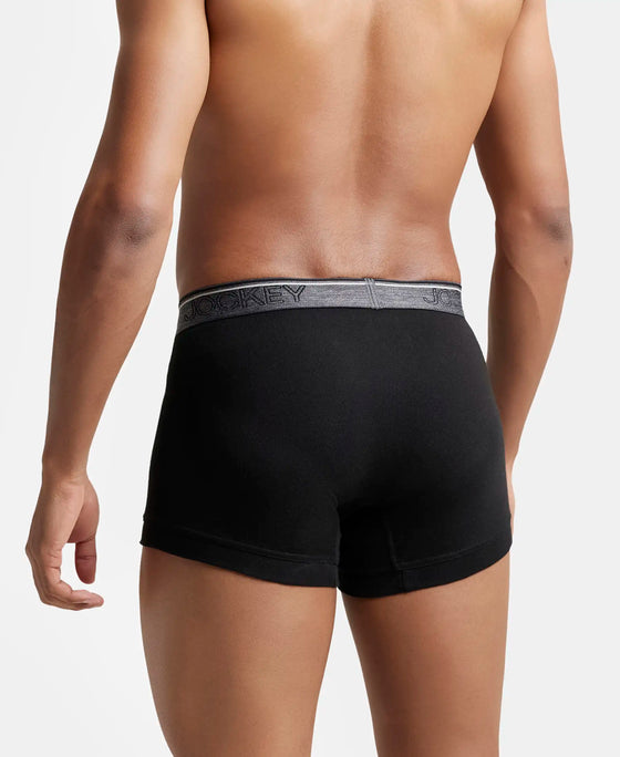 Super Combed Cotton Rib Solid Trunk with Ultrasoft Waistband - Black-3