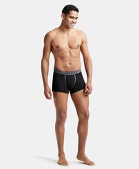 Super Combed Cotton Rib Solid Trunk with Ultrasoft Waistband - Black-4