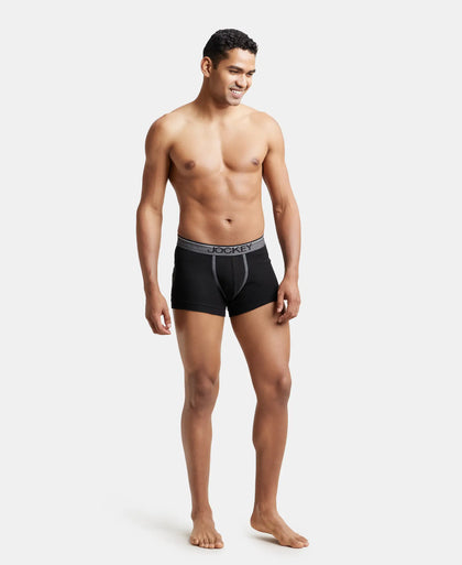 Super Combed Cotton Rib Solid Trunk with Ultrasoft Waistband - Black-5