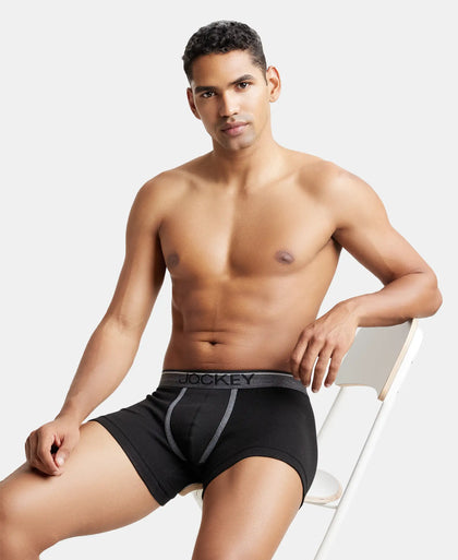 Super Combed Cotton Rib Solid Trunk with Ultrasoft Waistband - Black-6