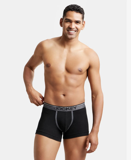 Super Combed Cotton Rib Solid Trunk with Ultrasoft Waistband - Black-7