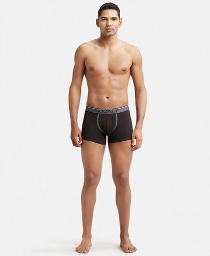 Super Combed Cotton Rib Solid Trunk with Ultrasoft Waistband - Brown-4