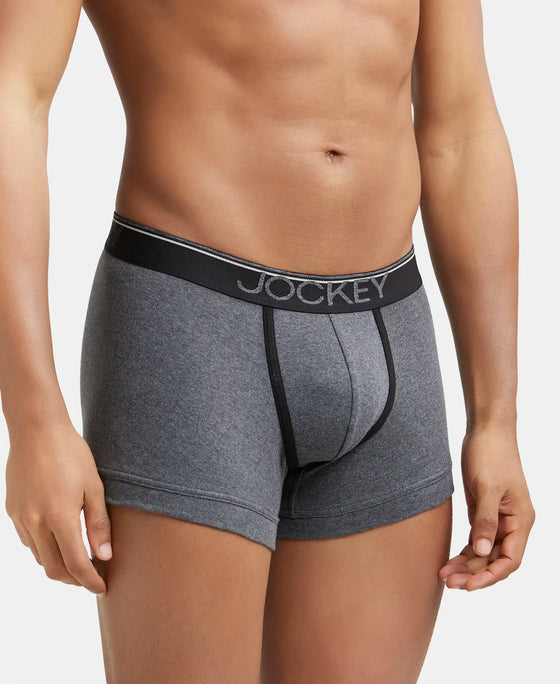 Super Combed Cotton Rib Solid Trunk with Ultrasoft Waistband - Charcoal Melange-2