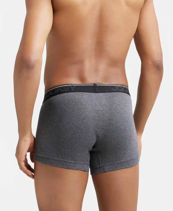 Super Combed Cotton Rib Solid Trunk with Ultrasoft Waistband - Charcoal Melange-3