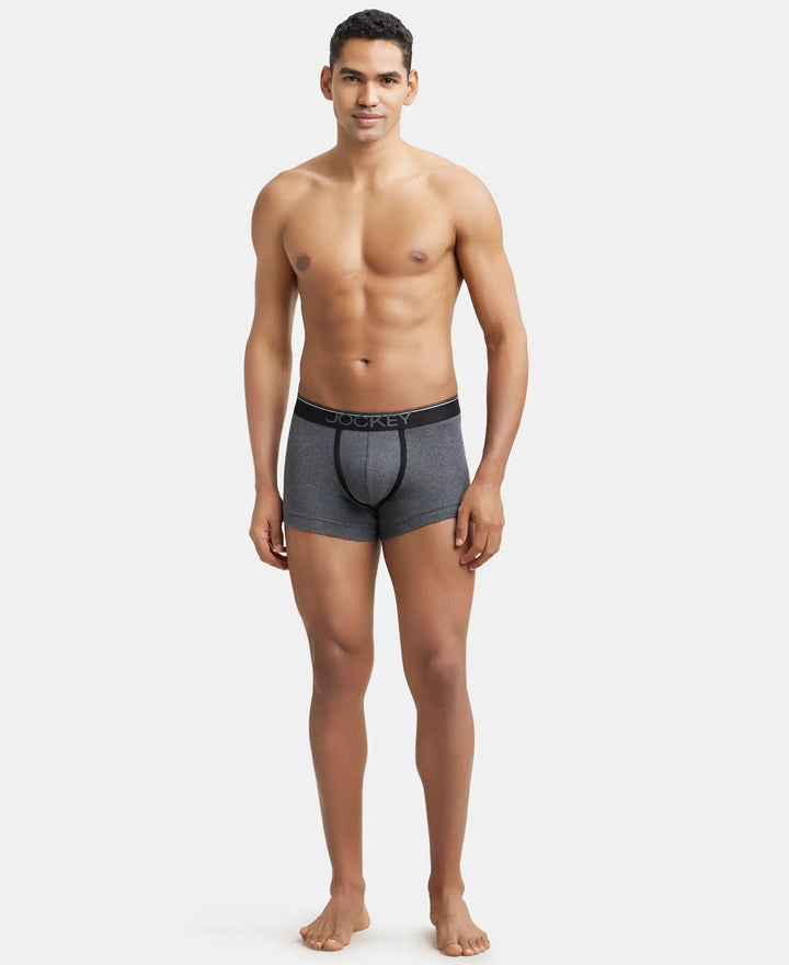 Super Combed Cotton Rib Solid Trunk with Ultrasoft Waistband - Charcoal Melange-4