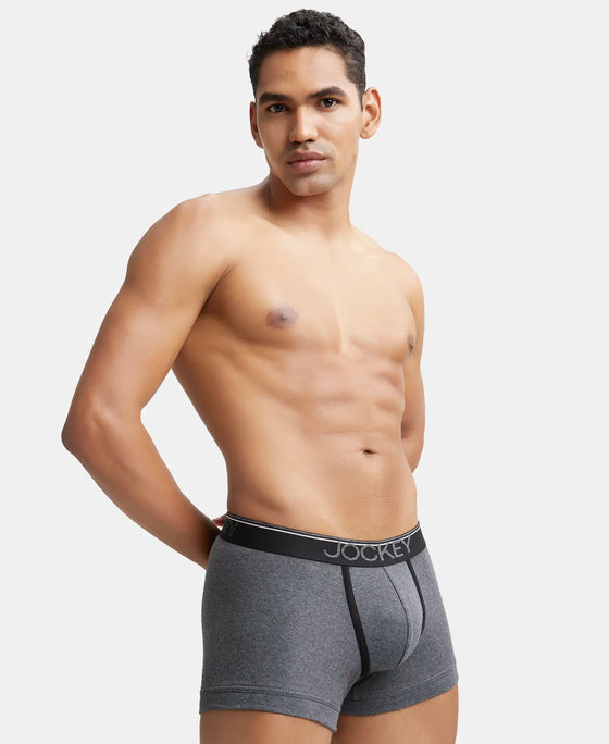 Super Combed Cotton Rib Solid Trunk with Ultrasoft Waistband - Charcoal Melange-5