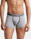 Super Combed Cotton Rib Solid Trunk with Ultrasoft Waistband - Grey Melange-1