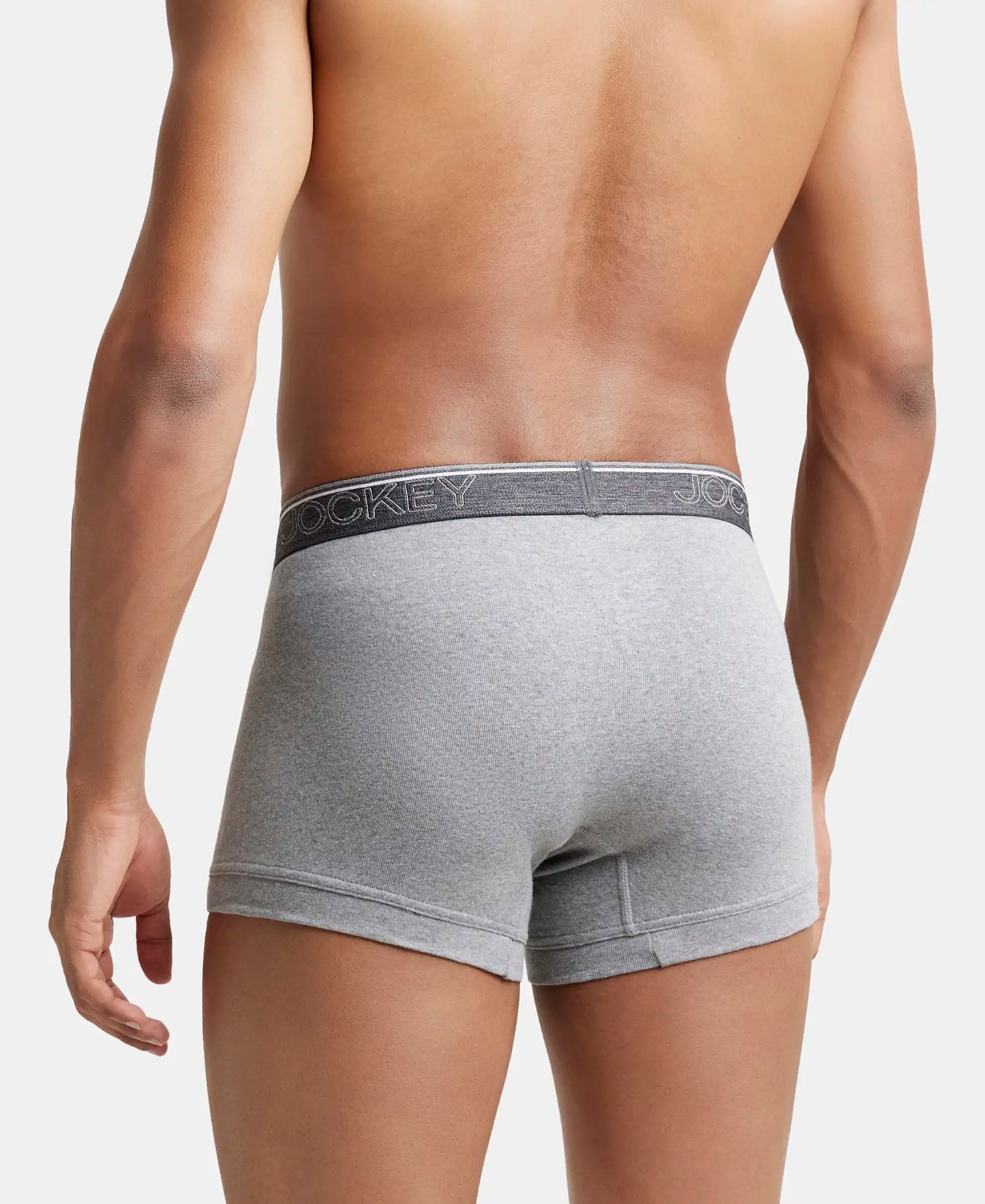 Super Combed Cotton Rib Solid Trunk with Ultrasoft Waistband - Grey Melange-3