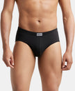 Super Combed Cotton Solid Brief with Ultrasoft Concealed Waistband - Black-1