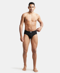 Super Combed Cotton Solid Brief with Ultrasoft Concealed Waistband - Black-4