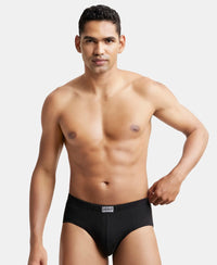 Super Combed Cotton Solid Brief with Ultrasoft Concealed Waistband - Black-5