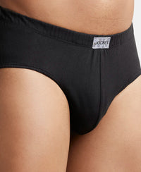 Super Combed Cotton Solid Brief with Ultrasoft Concealed Waistband - Black-6