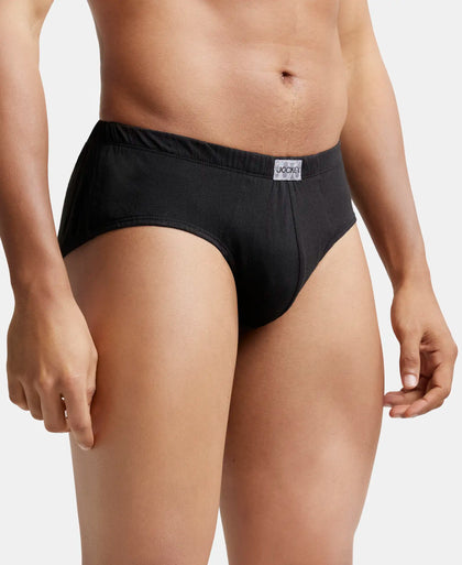 Super Combed Cotton Solid Brief with Ultrasoft Concealed Waistband - Black-3