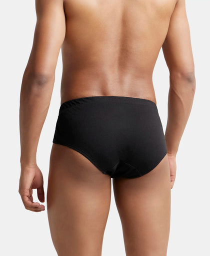 Super Combed Cotton Solid Brief with Ultrasoft Concealed Waistband - Black-4