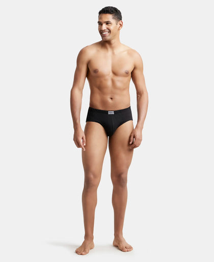 Super Combed Cotton Solid Brief with Ultrasoft Concealed Waistband - Black-5
