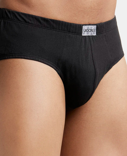Super Combed Cotton Solid Brief with Ultrasoft Concealed Waistband - Black (Pack of 3)
