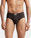 Super Combed Cotton Solid Brief with Ultrasoft Concealed Waistband - Brown-1
