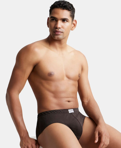 Super Combed Cotton Solid Brief with Ultrasoft Concealed Waistband - Brown-6