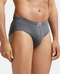 Super Combed Cotton Solid Brief with Ultrasoft Concealed Waistband - Charcoal Melange-3