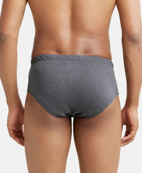 Super Combed Cotton Solid Brief with Ultrasoft Concealed Waistband - Charcoal Melange-4