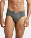 Super Combed Cotton Solid Brief with Ultrasoft Concealed Waistband - Deep Olive-1