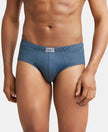 Super Combed Cotton Solid Brief with Ultrasoft Concealed Waistband - Deep Slate-1
