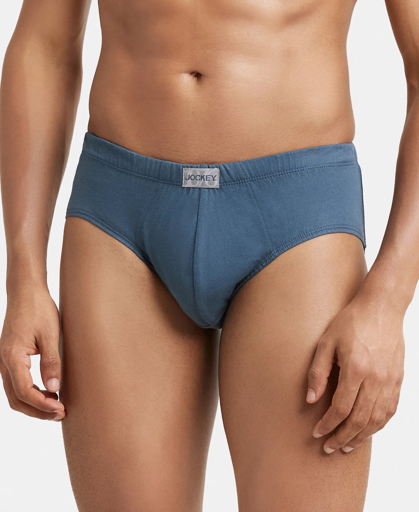 Super Combed Cotton Solid Brief with Ultrasoft Concealed Waistband - Deep Slate-2