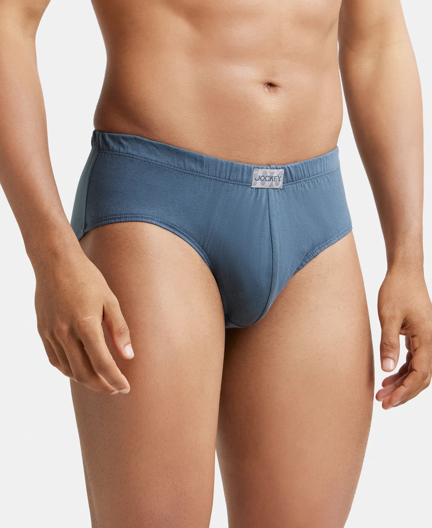 Super Combed Cotton Solid Brief with Ultrasoft Concealed Waistband - Deep Slate-3