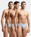 Super Combed Cotton Solid Brief with Ultrasoft Concealed Waistband - Grey Melange-1