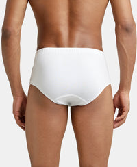 Super Combed Cotton Solid Brief with Ultrasoft Concealed Waistband - White-4