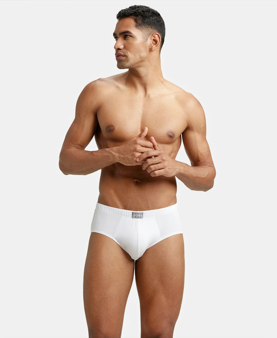 Super Combed Cotton Solid Brief with Ultrasoft Concealed Waistband - White-6