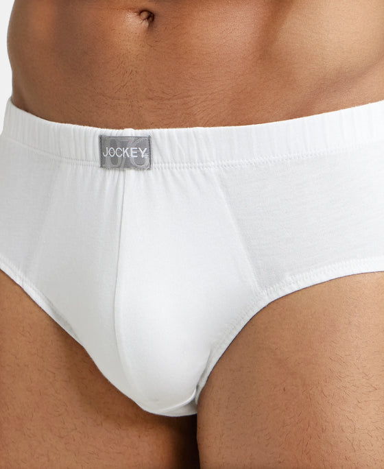 Super Combed Cotton Solid Brief with Ultrasoft Concealed Waistband - White (Pack of 3)