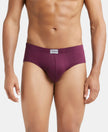 Super Combed Cotton Solid Brief with Ultrasoft Concealed Waistband - Wine Tasting-1