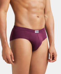 Super Combed Cotton Solid Brief with Ultrasoft Concealed Waistband - Wine Tasting-2