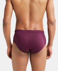 Super Combed Cotton Solid Brief with Ultrasoft Concealed Waistband - Wine Tasting-3